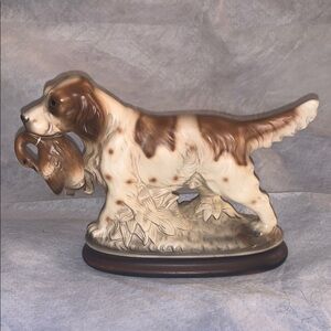 English Springer Spaniel BIRD DUCK Porcelain Figurine UCGC JAPAN VINTAGE